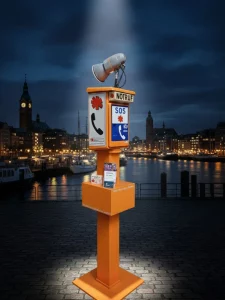 Fotobox mieten in Hamburg - FotoboxHamburg - Fotospiegel, 360°Booth Fotobox Notrufsäule